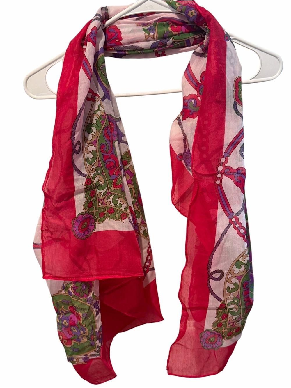Raj Pink Green Medallion Cotton Scarf Boho Lightweight Wrap NWT 58x58